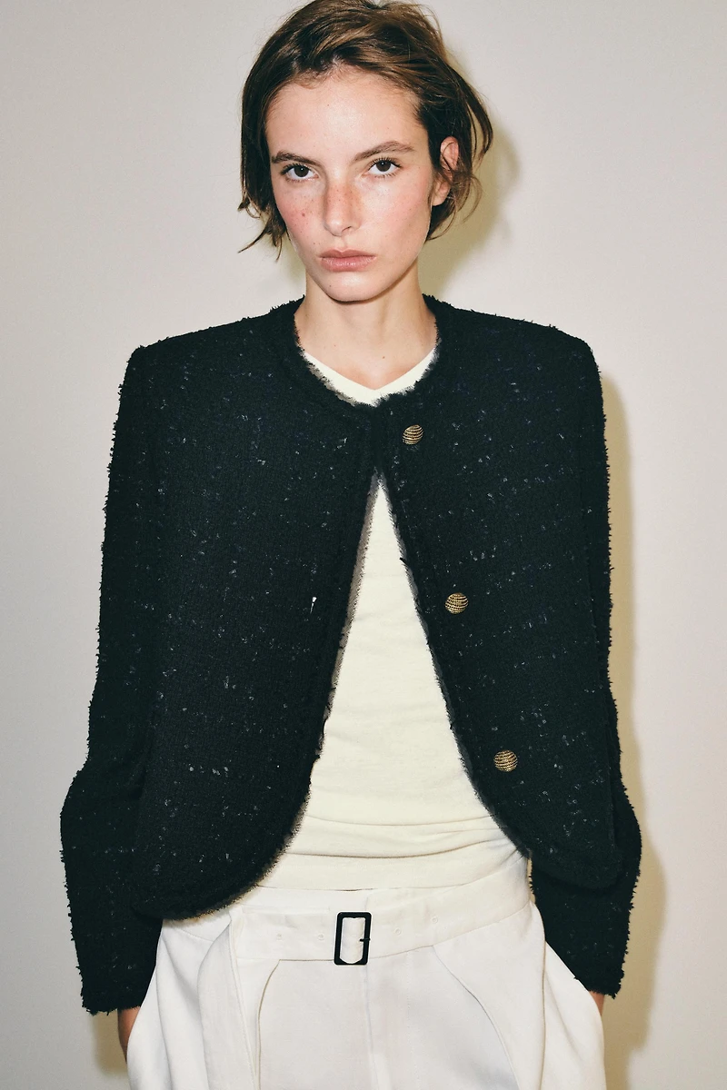 ZW COLLECTION EMBOSSED BUTTON BLAZER