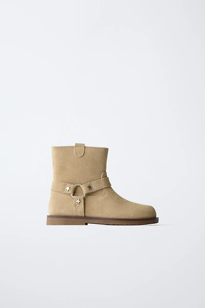 LEATHER BIKER BOOTS