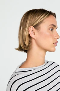 100% cotton striped knit sweater