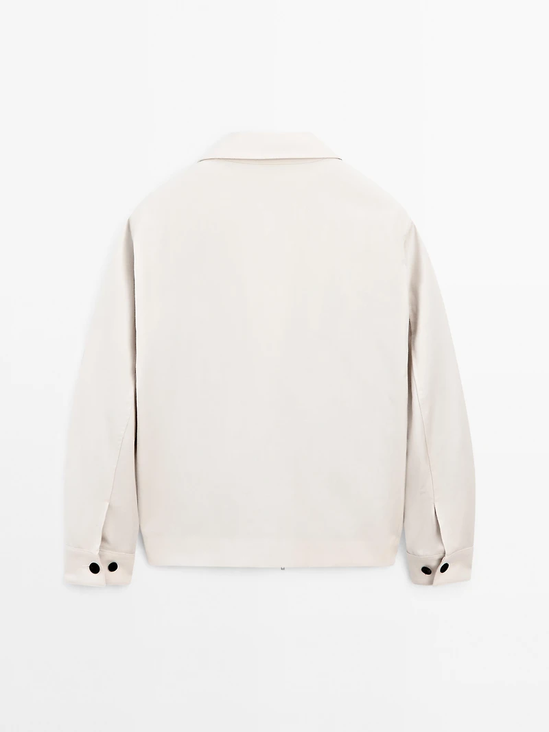 Blouson poches laine et coton