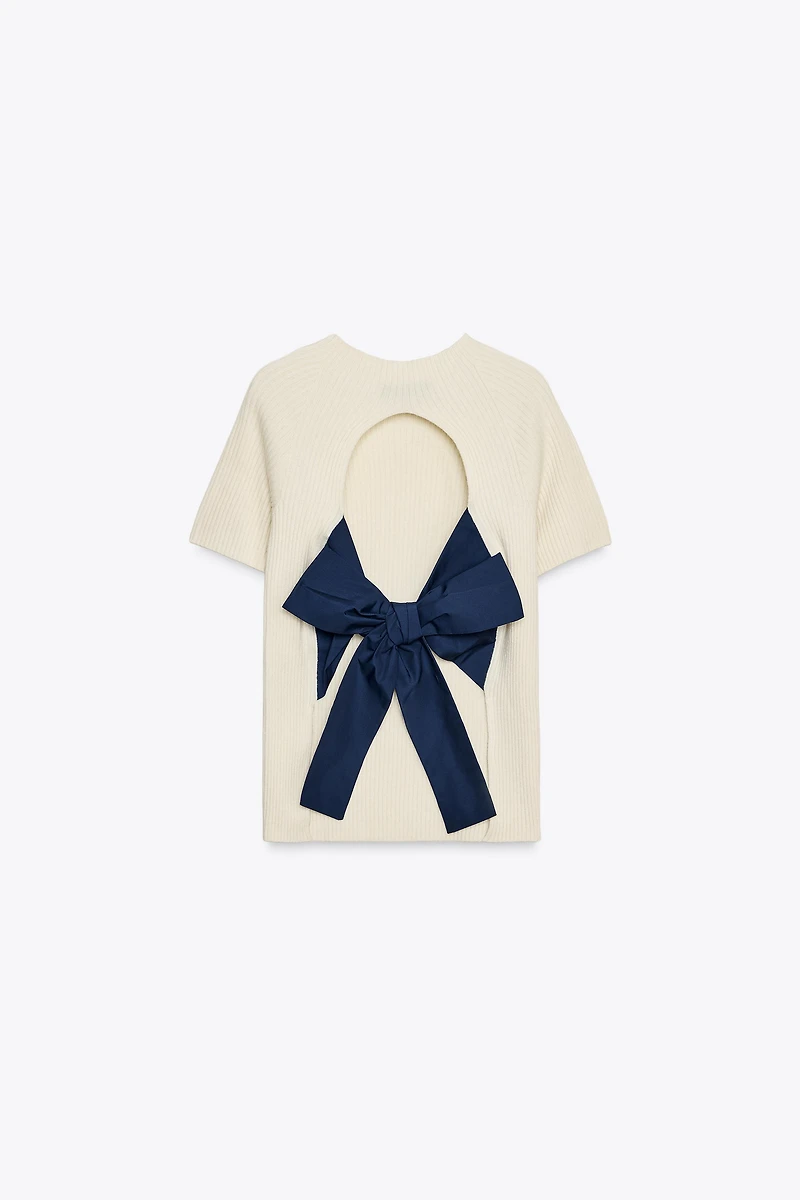 RIBBED KNIT TIE TOP