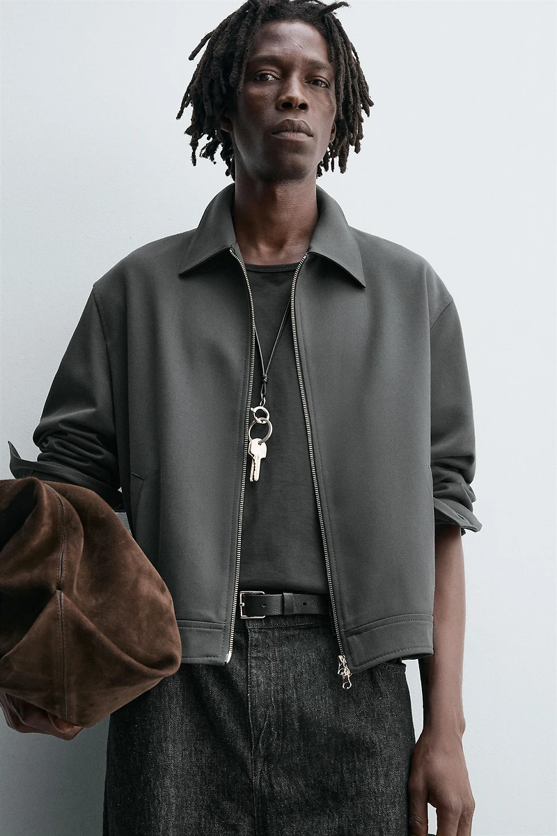 REGULAR FIT ZIP-UP OVERSHIRT