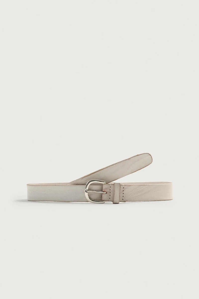 CEINTURE EN CUIR EFFET DÉLAVÉ