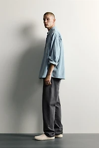 RELAXED-FIT EMBROIDERED DENIM SHIRT