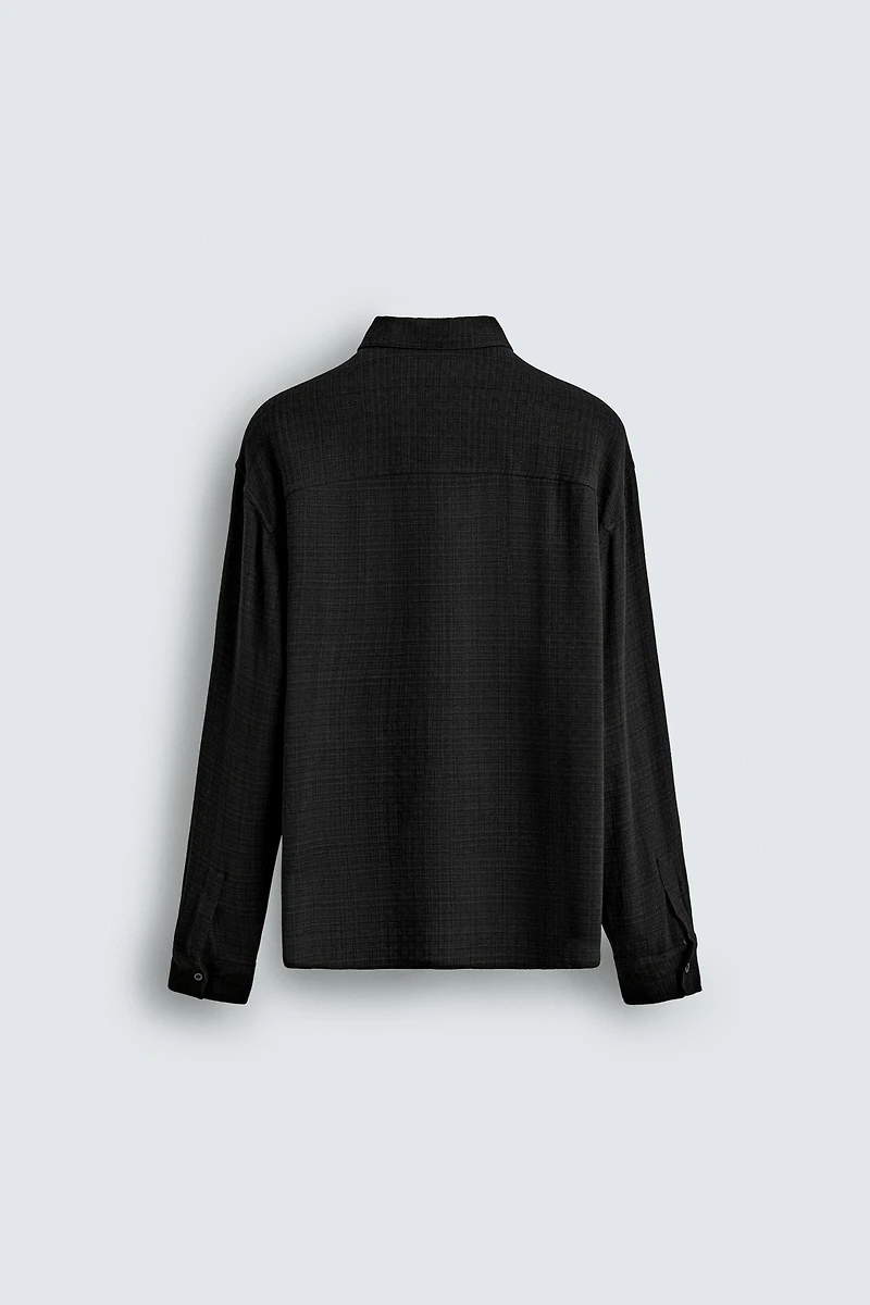 TEXTURED VISCOSE - COTTON SHIRT