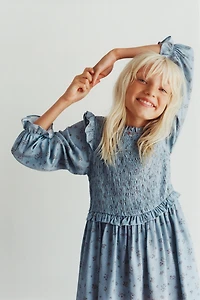 SMOCKED FLORAL DRESS