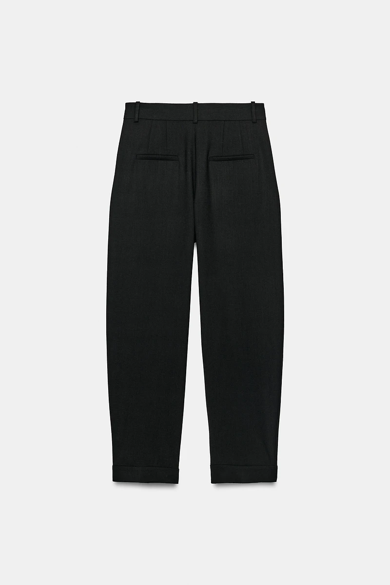ZW COLLECTION PLEATED TROUSERS WITH TABS