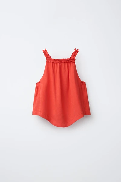 TOP HALTER AVEC LIN