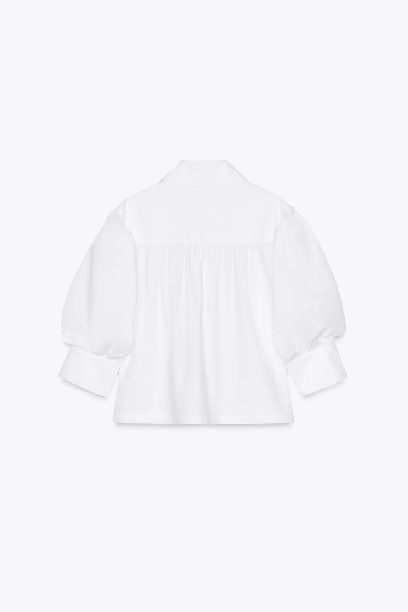 CHEMISE POPELINE MANCHES BOUFFANTES ZW COLLECTION