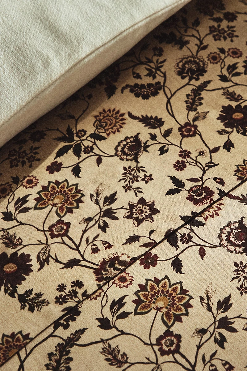 DRAP DE DESSUS SATIN IMPRIMÉ FLEURS