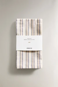 SET OF DYED THREAD STRIPED NAPKINS (PACK OF 2)