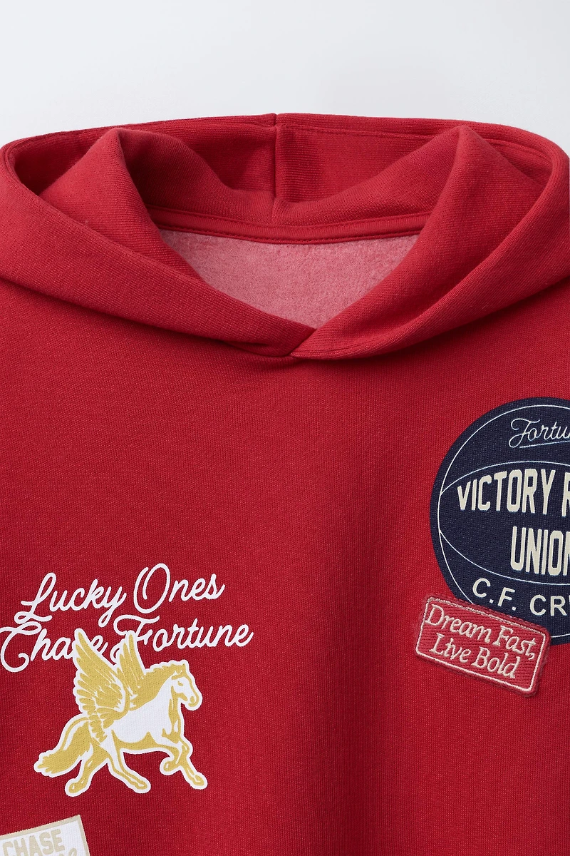 PATCH HOODIE SWEATSHIRT