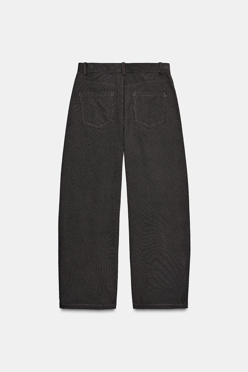 PANTALON À JAMBES LARGES ET RAYURES ZW COLLECTION