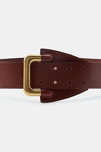 100% LEATHER PIN BUCKLE BELT
