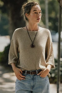 TOP CAPE EN MAILLE AJOURÉE