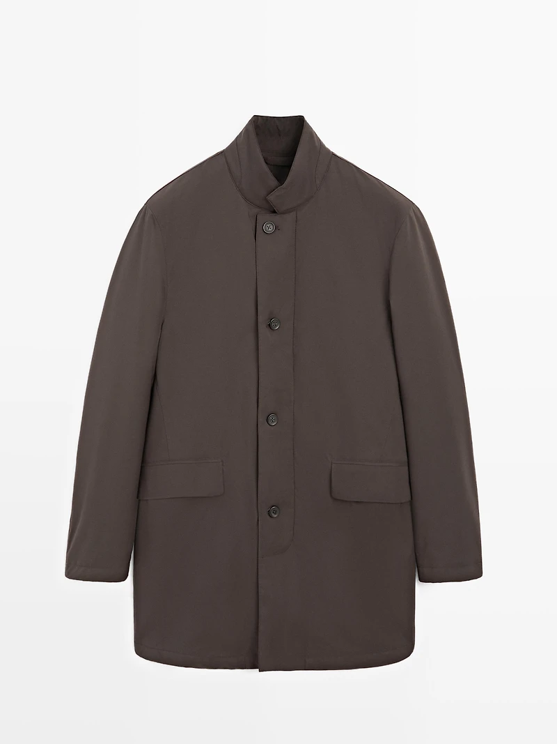 Mid-length water-repellent puffer jacket