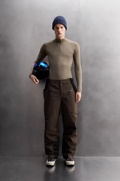 T-SHIRT DE COMPRESSION À COL ZIPPÉ SKI