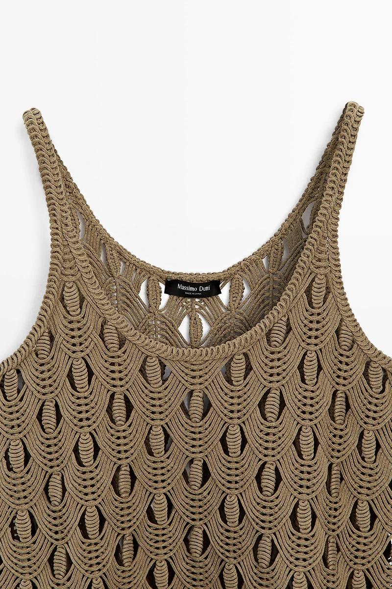 Strappy top with crochet detail