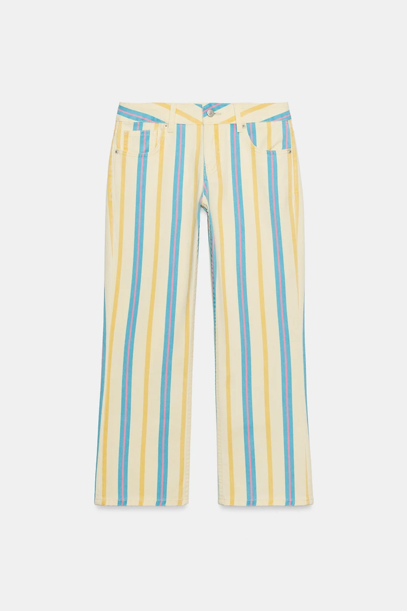 LOW RISE STRIPED STRAIGHT LEG TRF JEANS