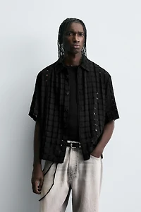 JACQUARD NEEDLE-OUT SHIRT
