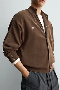 WASHED BANDED KNIT CARDIGAN X SR_A