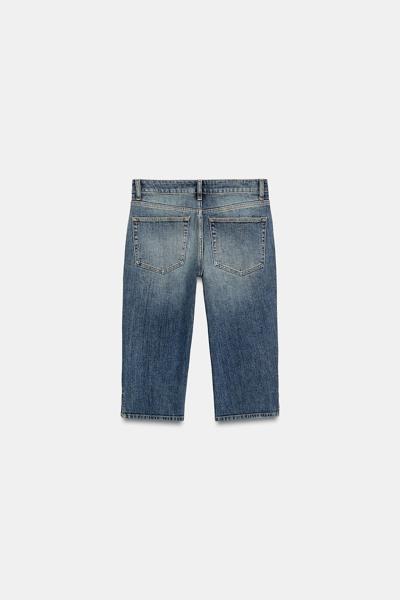 TRF MID-RISE DENIM CAPRI JEANS