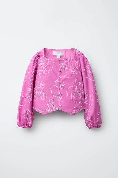 EMBROIDERED FLORAL CORSET SHIRT