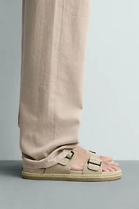 DOUBLE STRAP LEATHER SANDALS
