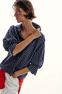 CHEMISE À RAYURES ET MANCHES BOUFFANTES