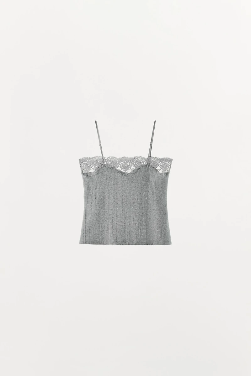 POINTELLE LACE TOP