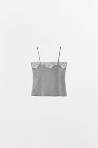 POINTELLE LACE TOP