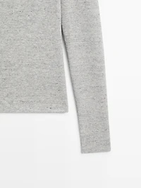Long sleeve T-shirt with flecked detail