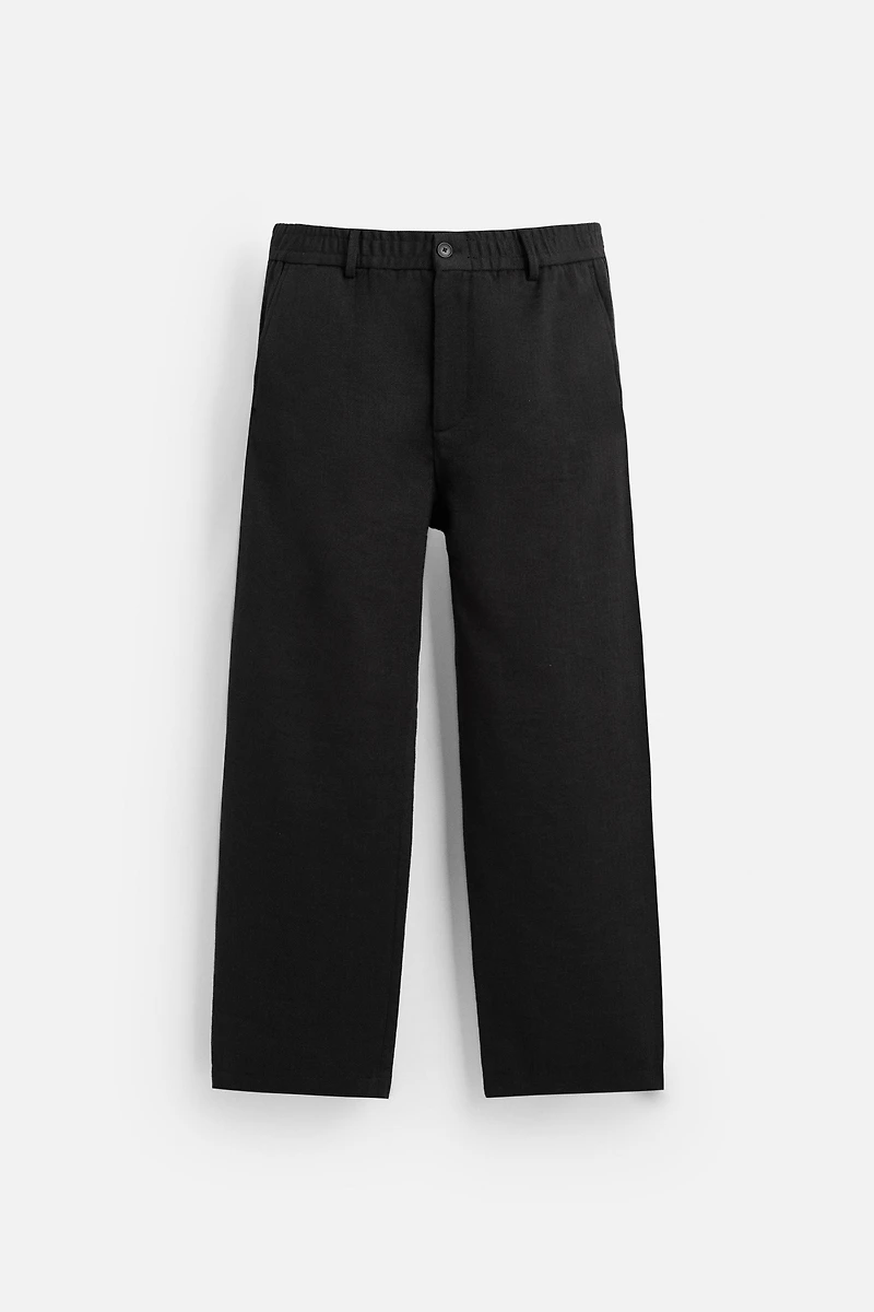 TEXTURED REGULAR FIT PANTS