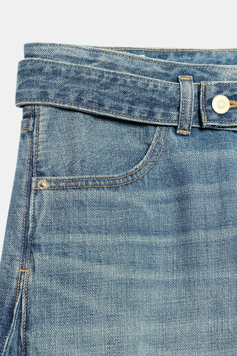 TRF MID-RISE BELTED JEANS