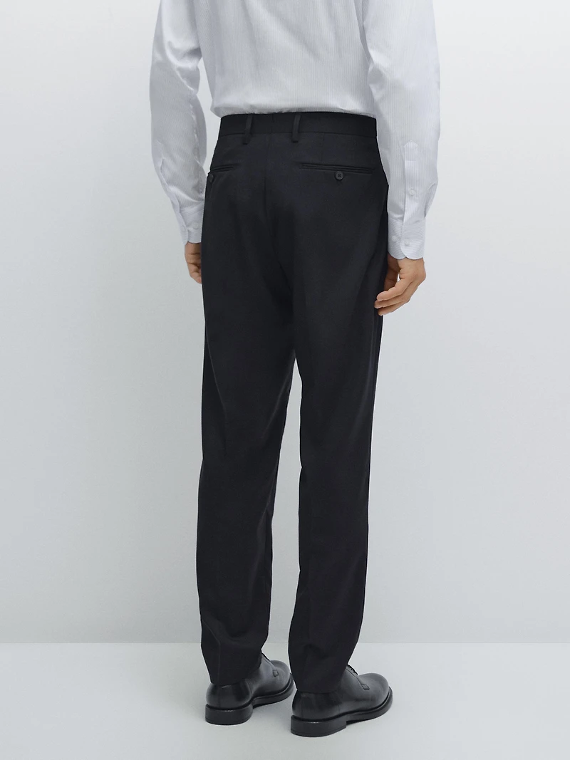 Wool blend suit trousers