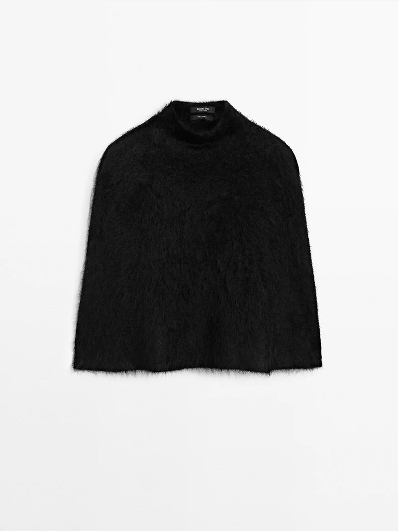 100% cashmere brushed finish cape