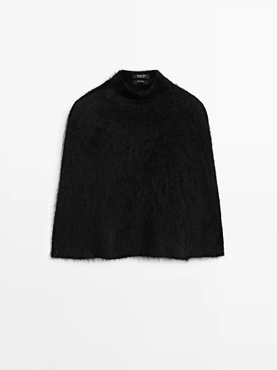 100% cashmere brushed finish cape