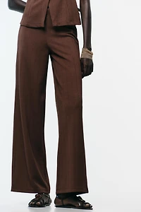 TWILL WIDE LEG PANTS