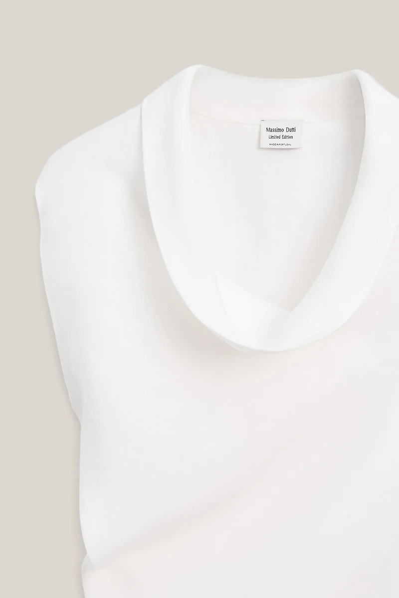 100% linen asymmetric top with cowl neck - LIMITED EDITION