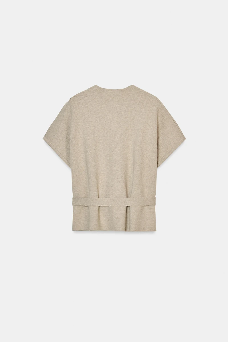 CARDINGAN CINTURÓN MANGA CORTA