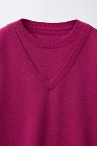 WOOL DOUBLE NECK JUMPER