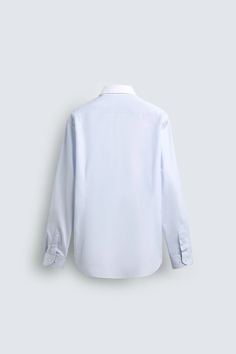 CHEMISE SLIM COL CONTRASTANT