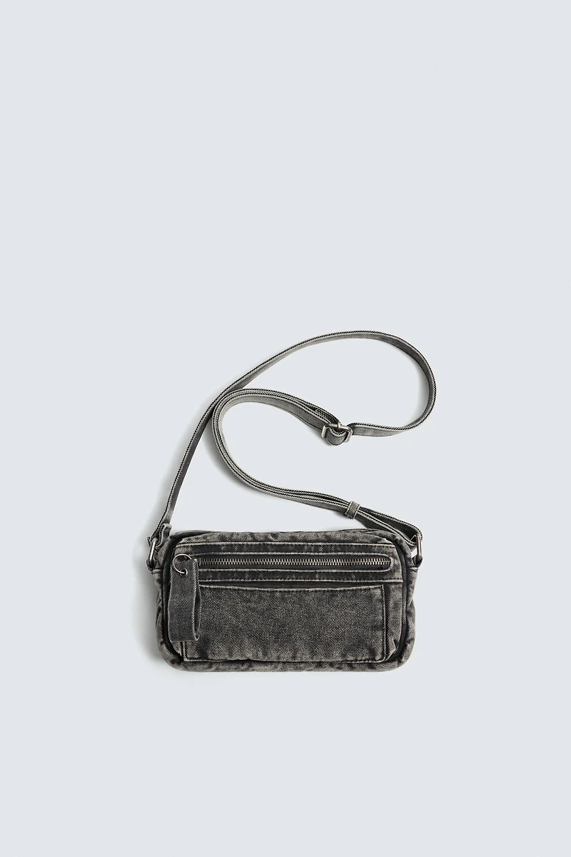 SAC BANDOULIÈRE EN DENIM EFFET DÉLAVÉ