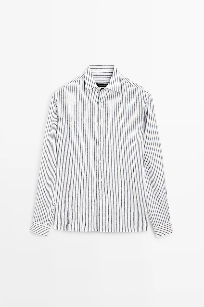100% linen striped shirt