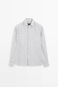100% linen striped shirt