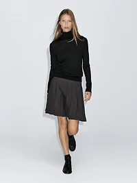 High neck wool blend sweater