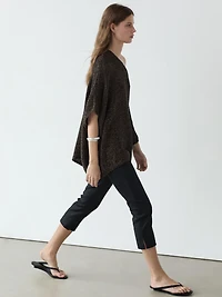 Flowing asymmetric cotton blend cape