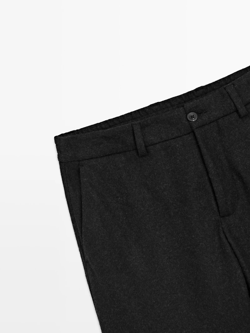 Wool blend suit trousers