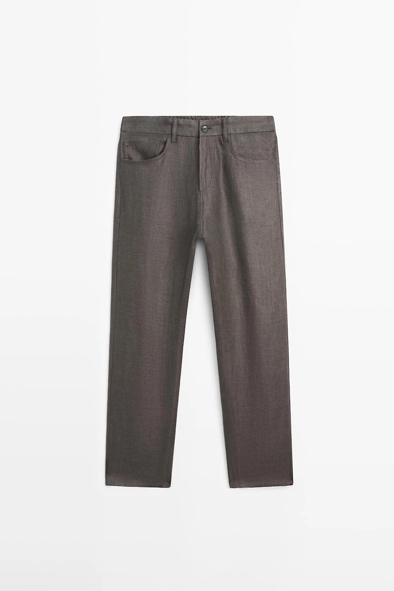 Wide-leg linen trousers