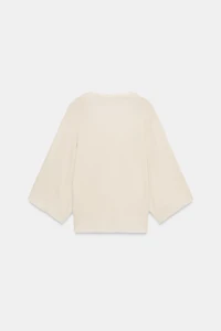 GATHERED ROUND NECK KNIT TOP
